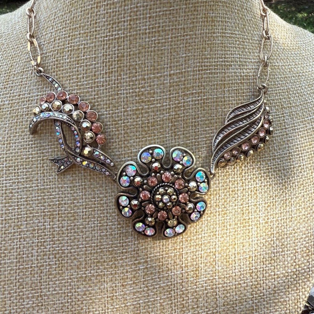 Allison Reed Vintage-Inspired Crystal Floral Necklace